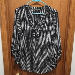 Lightweight Ruffle Polka Dot Blouse